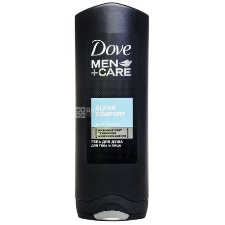 Dove Men+Care, Мужской гель для тела и лица, Чистота и комфорт, 250 мл