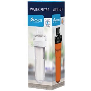 Ecosoft 10, Экософт, Фильтр магистральный механической очистки для холодной воды, прозрачный, 5 мкм,  ½ 