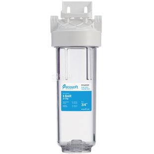 Ecosoft Cold 10, Экософт, Фильтр магистральный механической очистки для холодной воды, прозрачный, 5 мкм, 3/4