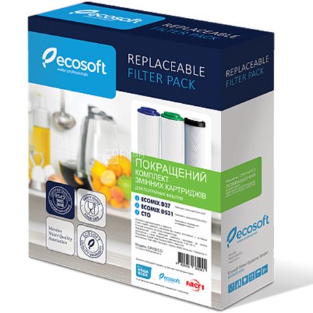 Ecosoft A set of improved replacement cartridges for flow-through filters, 3 pcs.