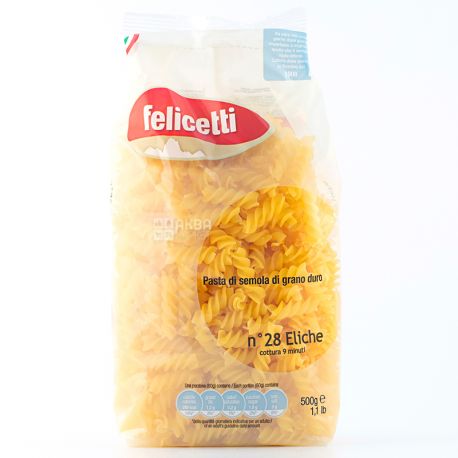 Felicetti Eliche №28, 500 г, Макарони Фелічетті Еліке