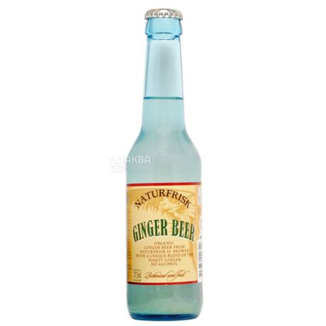 Naturfrisk, Ginger Beer, 275 мл, Натурфріск, Імбирне пиво, напій безалкогольний, газований, скло