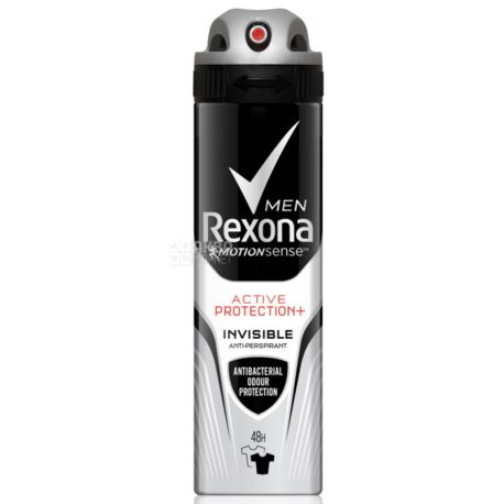 Rexona Men, Active Protection, 160 мл, Дезодорант-антиперспірант, Невидимий на чорному і білому