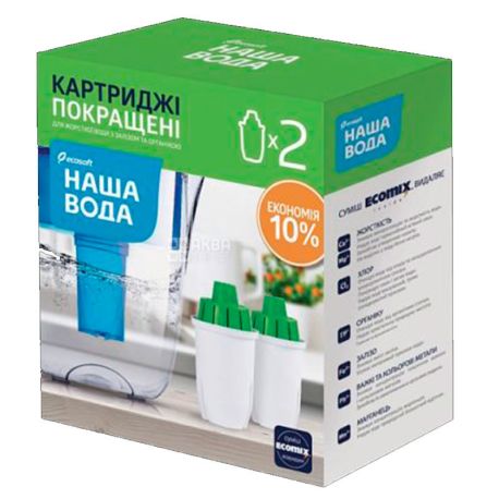 Наша Вода, Комплект улучшенных картриджей для фильтров-кувшинов, 2 шт.
