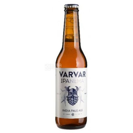 Varvar Ipanema Ipa, 0,33 л, Варвар, Пиво світле нефільтроване, скло
