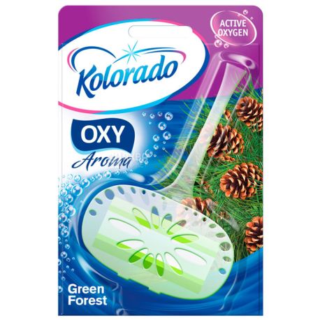 Kolorado, Oxy Aroma Green Forest, 40 г, Брусок для унитаза, Зеленый лес