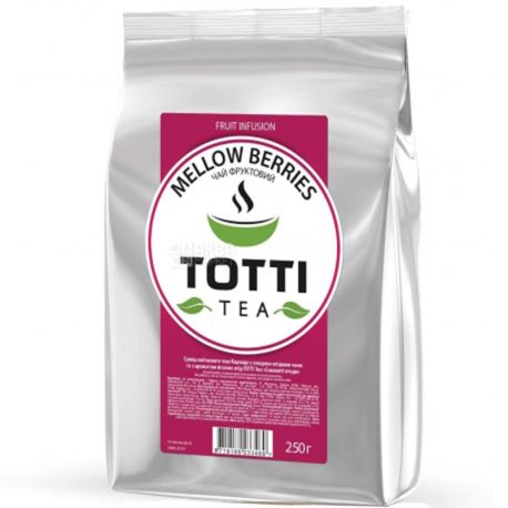TOTTI Tea, Mellow berries, 250 г, Чай Тотті, Соковиті ягоди, фруктовий з каркаде