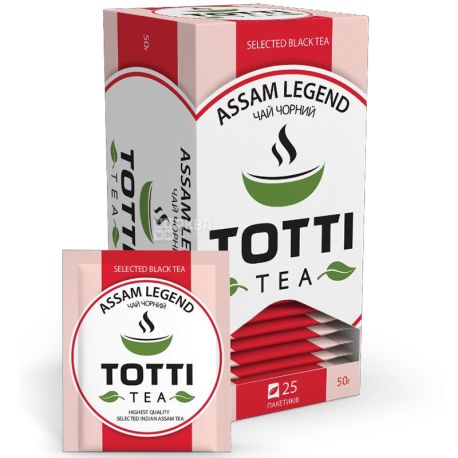 TOTTI Tea, Assam Legend, 25 пак., Чай Тотті, Легендарний Ассам, чорний