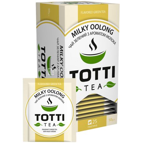 TOTTI Tea, Milky Oolong, 25 пак., Чай Тотті, Молочний улун, зелений