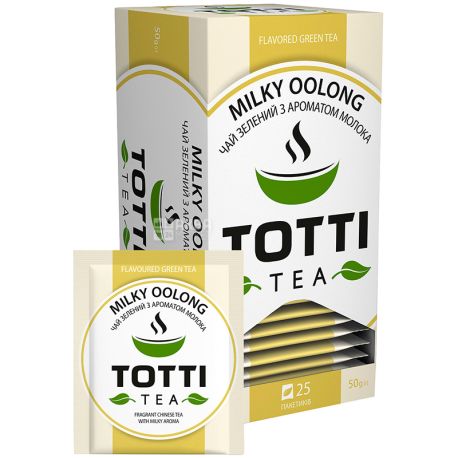 TOTTI Tea, Milky Oolong, 25 пак., Чай Тотти, Молочный улун, зеленый