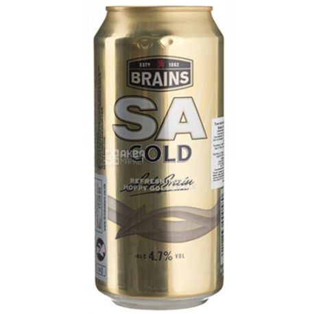 Пиво SA Gold 0,44 л, ТМ Brains
