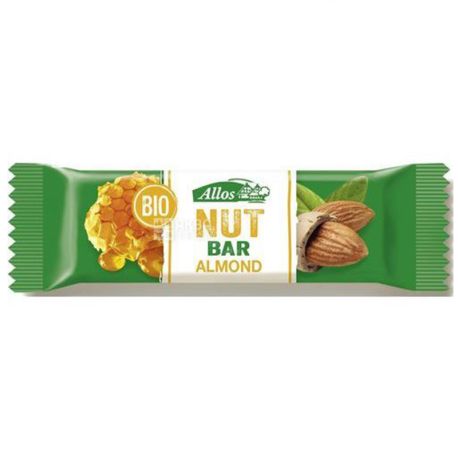 Organic Almond Bar, 30 g, TM Allos