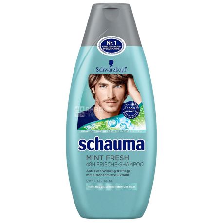 Schauma Schwarzkopf, 400 мл, Шампунь чоловічий для всіх типів волосся, Свіжість м'яти