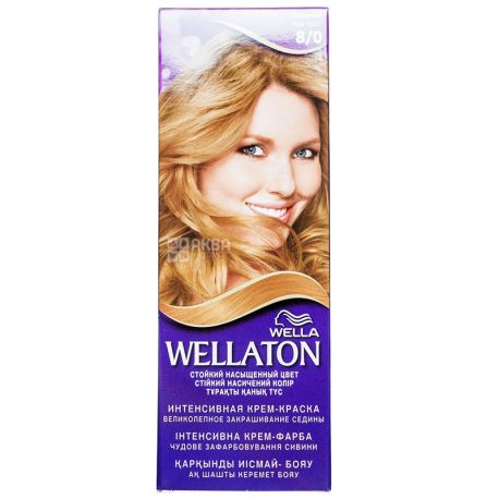 Wella Wellaton, Інтенсивна крем-фарба для волосся, пісочний 8/0, 110 мл