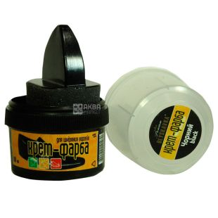 Крем фарба для взуття, стаканчик з аплікатором, чорний, 60 мл, ТМ Blyskavka