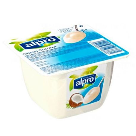 Alpro, Classic Coconut, 125 г, Алпро, Десерт Кокосовый, соевый йогурт