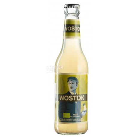 Wostok, Pear-Rosemary, 0,33 л, Восток, Груша-Розмарин, Напиток газированный, стекло