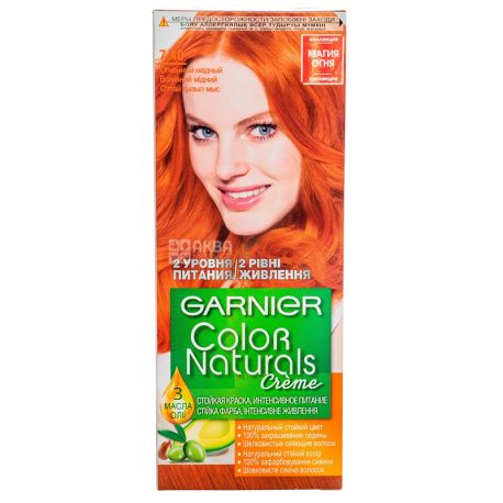 Garnier Color Naturals, Крем-краска для волос, Оттенок Огненный медный, №7.40, 110 мл