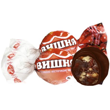 Волинські Солодощі, Вишня з Абрикосовою кісточкою в шоколаді, цукерки, 400 г