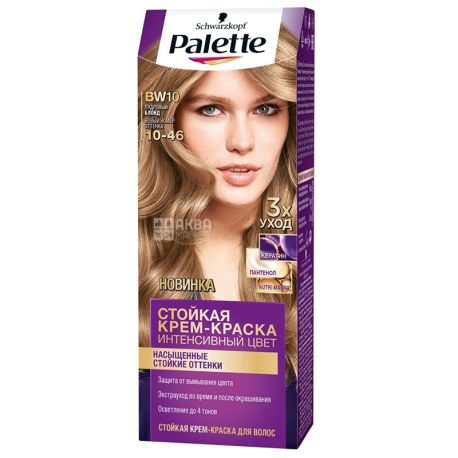 Palette, Крем-краска стойкая для волос, Интенсивный цвет, ICC 10-46,110 мл (BW10), Пудровый блонд, 110 мл