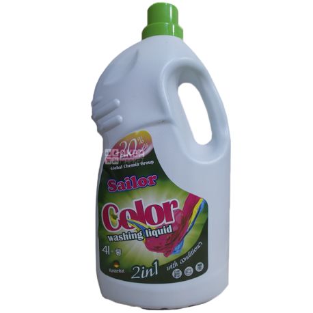 Sailor Color 2 в 1, 4 л, Гель-концентрат для прання з ополіскувачем, кольорових речей