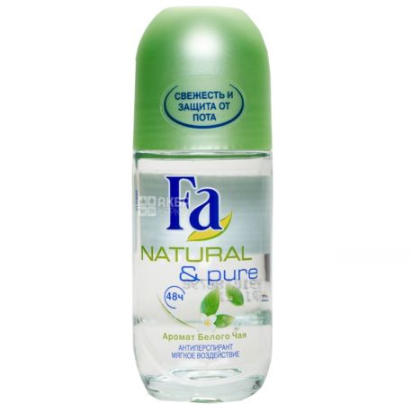 Fa Natural & Pure, Antiperspirant Deodorant, White Tea, 50 ml