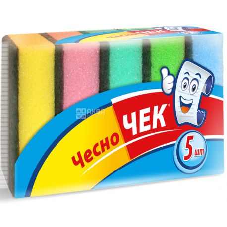 Чесно Чек, 5 шт., Губка кухонні