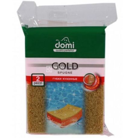 Kitchen sponges, Gold, 2 pcs, TM Domi