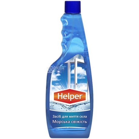 Helper, Морська свіжість, 500 мл, Засіб для миття скла, запаска