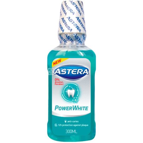 Astera Xtreme Power White, 300мл, Ополаскиватель для полости рта, Ментол