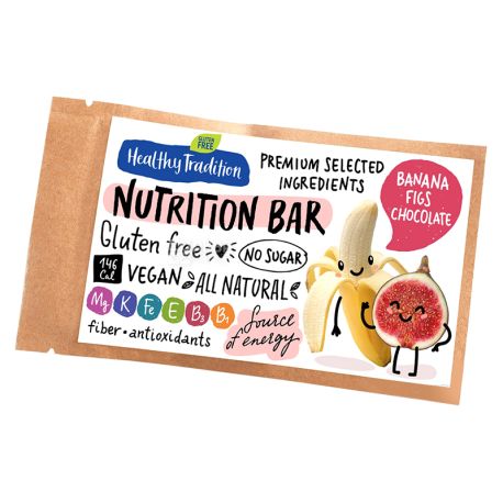 Nutritious bar without sugar with taste of banana and a fig, 38 g, TM Healthy Tradition