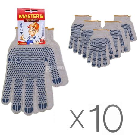 Рукавички, Зручні 40, білі, 10 шт, ТМ MasterOk