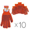 3D Master, Упаковка 10 шт. х 1 пара, Розмір L/ХL, Рукавички робочі, з покриттям ПВХ, помаранчеві