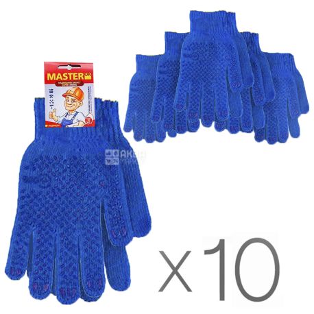 Перчатки профессиональные синие, 10 шт, ТМ MasterOk