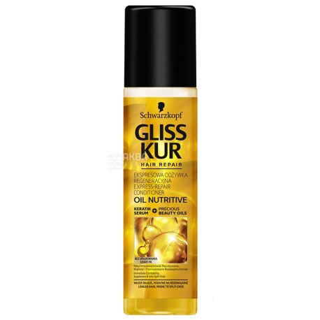 Schwarzcopf Gliss Kur, Oil Nutritive, 200 мл, Експрес-Кондиціонер для волосся, що січеться