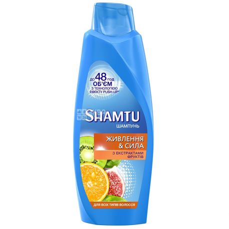 Shamtu, 600 мл, Шампунь для всіх типів волосся, з екстрактом фруктів, Харчування і сила