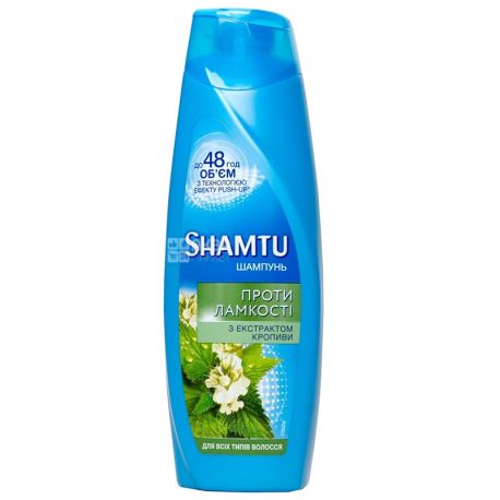 Shamtu, 360 мл, Шампунь для волосся проти ламкості, з екстрактом кропиви