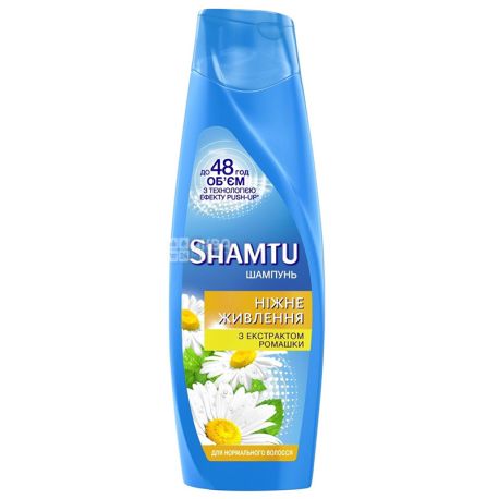 Shamtu, 360 мл, Шампунь для нормального волосся з екстрактом ромашки, Ніжне живлення
