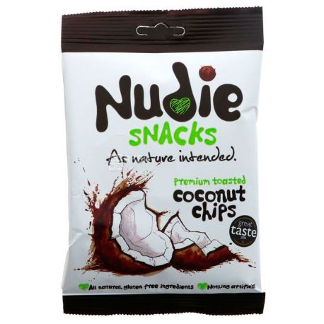 Coconut chips with chocolate, 35 g, TM Nudie Snacks
