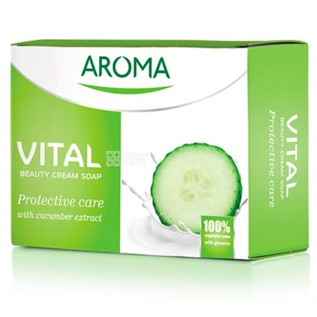 Aroma Vital Protective, 100 г, Крем-мило з екстрактом огірка