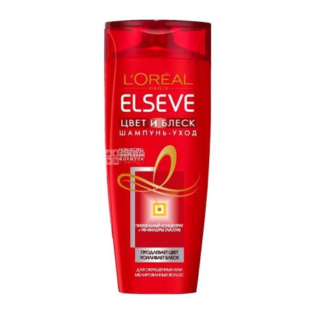 L'Oreal Elseve, 250 мл, Шампунь для фарбованого волосся, Колір і блиск