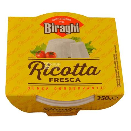 Biraghi Ricotta Fresca, Сыр мягкий Рикота Фреска , 250 г