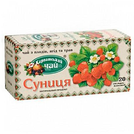 Carpathian tea, Strawberries, 20 pcs., Tea from berries and herbs