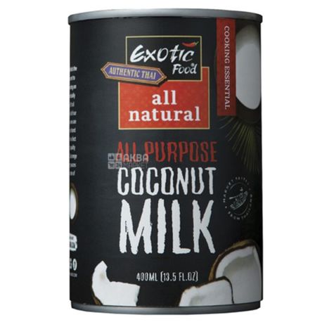 Exotic Food, Coconut milk, 400 мл, Екзотик Фуд, Кокосове молоко, 18%, ж/б