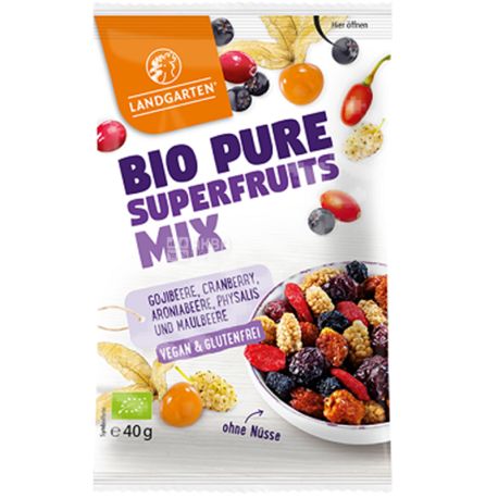 Смесь ягод органическая Pure Superfruits Mix, 40 г, ТМ Landgarten