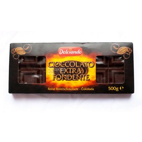 Черный шоколад Cioccolato Extra Fondente, 500 г, ТМ Dolciando