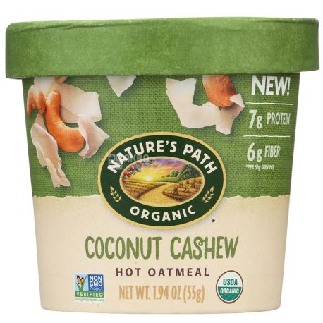 Nature's Path Oatmeal with Coconut and Cashew in a Cup, 55 g, TM