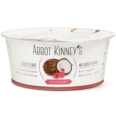 Organic raspberry and coconut yogurt, 125 ml, TM Abbot Kinney's