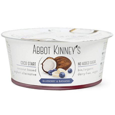 Йогурт органический кокос, черника, банан, 125 мл, ТМ Abbot Kinney's
