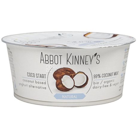 Йогурт органічний кокосовий натуральний, 125 мл, ТМ Abbot Kinney's